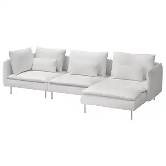 IKEA SÖderhamn 4er-sofa mit Récamiere, Blekinge weiß Angebot