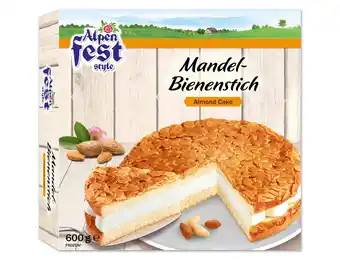 Lidl Alpenfest mandel-bienenstich lidl 600 gramm 1 packung Angebot
