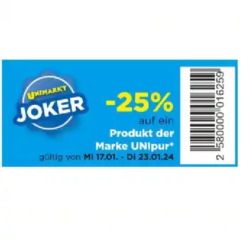 Unimarkt 25% auf ein produkt der marke unipur unimarkt Angebot