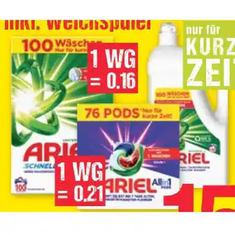 Maximarkt Ariel pulver oder gel oder all-in-1 pods versch. sorten maximarkt 1 packung Angebot
