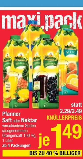 Maximarkt Pfanner Saft oder Nektar Angebot