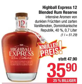 Maximarkt Highball Express 12 Blended Rum Reserve Angebot