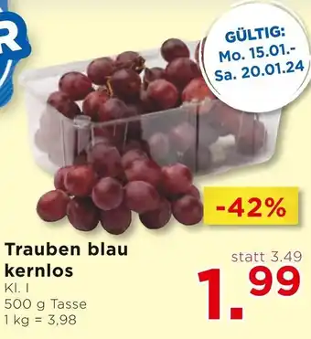 Unimarkt Trauben blau kernlos Angebot