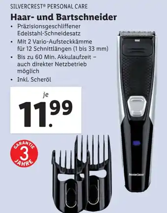 Lidl SILVERCREST PERSONAL CARE Haar- und Bartschneider Angebot