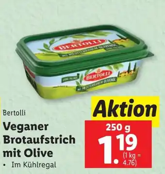 Lidl BERTOLLI Veganer Brotaufstrich mit Olive 250g Angebot