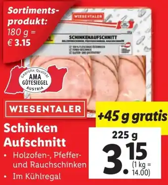 Lidl Schinken Aufschnitt 225g Angebot