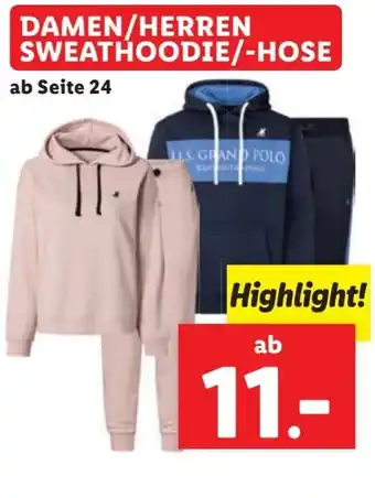 Lidl DAMEN/HERREN SWEATHOODIE/-HOSE Angebot