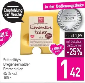 Sutterlüty Sutterlüty's Bregenzerwälder Emmentaler Angebot