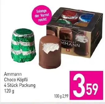 Sutterlüty Ammann Choco Köpfli 4 Stück Packung 120 g Angebot