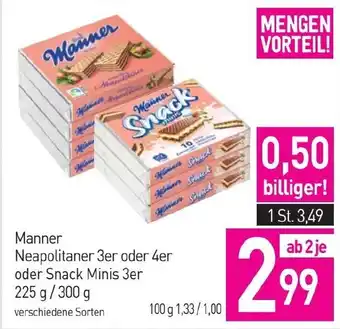 Sutterlüty Manner Neapolitaner 3er oder 4er oder Snack Minis 3er 225 g/300 g Angebot