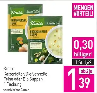 Sutterlüty Knorr Kaiserteller, Die Schnelle Feine oder Bio Suppen Angebot