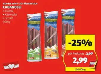 Hofer CABANOSSI 300g Angebot