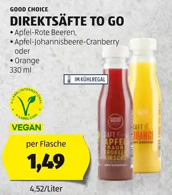 Hofer GOOD CHOICE DIREKTSÄFTE TO GO 330ml Angebot