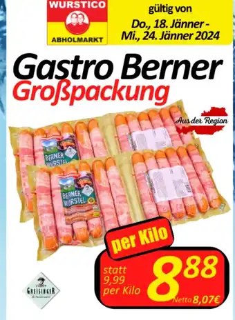 Wurstico Gastro Berner Großpackung per kilo Angebot