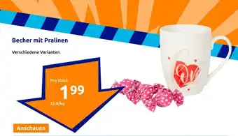 Action Becher mit Pralinen Angebot