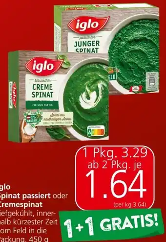 Spar Spinat passiert Angebot