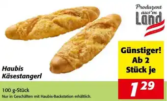 Nah&Frisch Haubis Käsestangerl 100 g-Stück Angebot