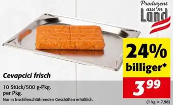 Nah&Frisch Cevapcici frisch 10 Stück/500 g-Pkg. per 10 Stück/500 g-Pkg. per Pkg. Angebot