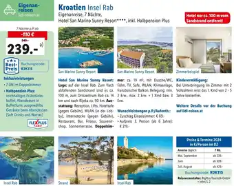 Lidl Reisen Kroatien Insel Rab Angebot
