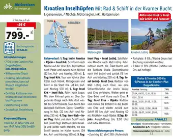 Lidl Reisen Kroatien Inselhüpfen Kroatien Inselhüpfen Mit Rad & Schiff in der Kvarner Bucht Angebot