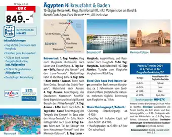 Lidl Reisen Ägypten Nilkreuzfahrt & Baden 15-tägige Reise inkl. Flug Angebot