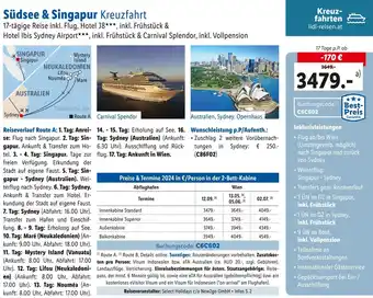 Lidl Reisen Südsee & Singapur Kreuzfahrt 17-tägige Reise inkl. Flug Angebot