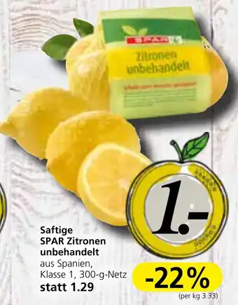 Strasser Markt Saftige SPAR Zitronen unbehandelt Angebot