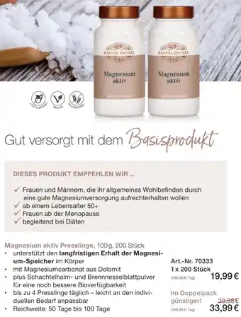 Magnesium aktiv Presslinge, 100g, 200 Stück