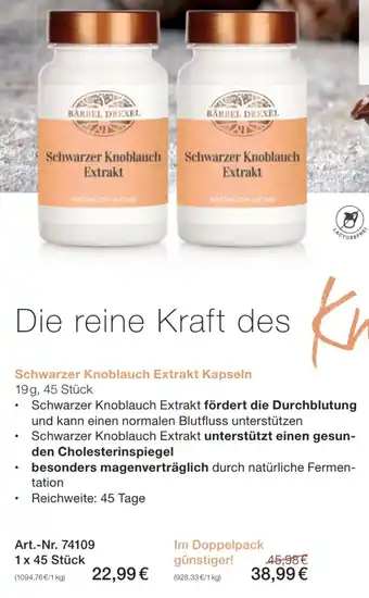 Schwarzer Knoblauch Extrakt Kapseln 19g, 45 Stück