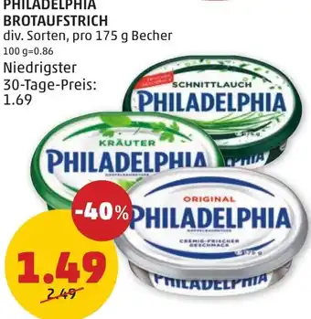 PENNY PHILADELPHIA BROTAUFSTRICH 175g Angebot
