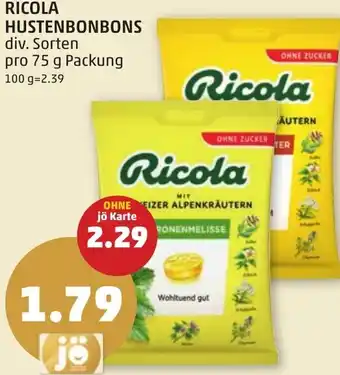 PENNY RICOLA HUSTENBONBONS Angebot