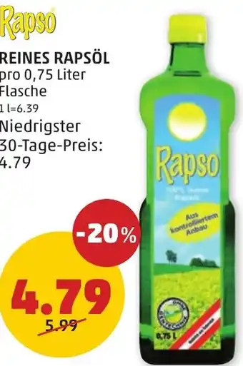 PENNY REINES RAPSÖL pro 0,75 Liter Angebot