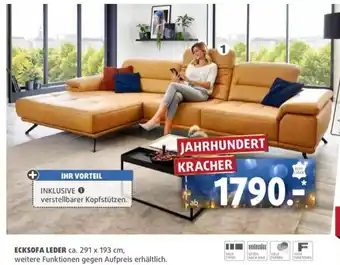Polstermöbel Fischer ECKSOFA LEDER ca. 291 x 193 cm Angebot