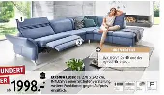 Polstermöbel Fischer ECKSOFA LEDER ca. 278 x 242 cm Angebot