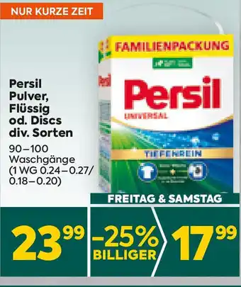 Billa Persil Pulver, Flüssig od. Discs div. Sorten Angebot