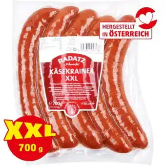 PENNY Radatz käsekrainer xxl od. bratwürstel xxl penny 700 gramm 1 packung Angebot
