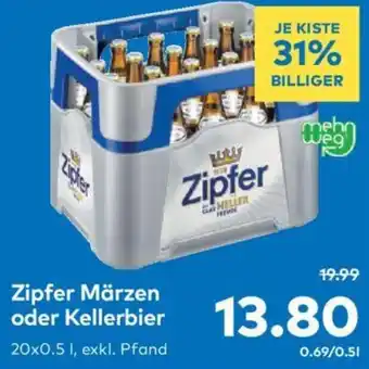 T&G Zipfer Märzen oder Kellerbier 20x0.5 Angebot