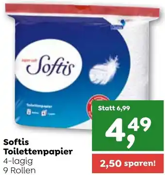 ADEG Softis Toilettenpapier 4-lagig 9 Rollen Angebot