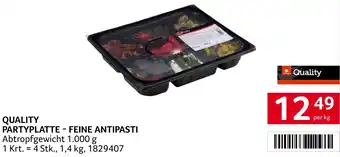 Transgourmet QUALITY PARTYPLATTE - FEINE ANTIPASTI Abtropfgewicht 1.000 g Angebot