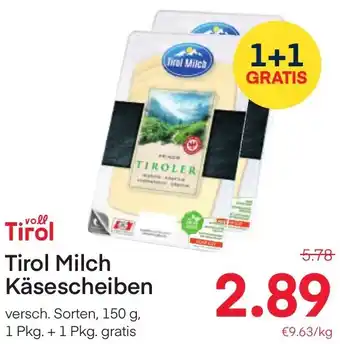 MPreis Tirol Milch Käsescheiben Angebot