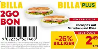 Billa Kornspitz mit Schinken und Käse Angebot