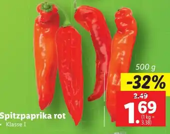 Lidl Spitzpaprika rot Angebot
