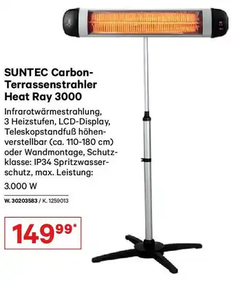 Lagerhaus SUNTEC Carbon-Terrassenstrahler Heat Ray 3000 Angebot