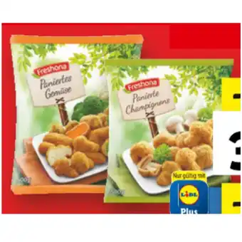 Lidl Freshona paniertes gemüse oder champignons lidl 500 gramm 1 packung Angebot