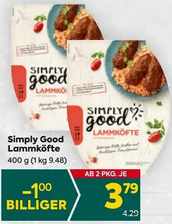 Billa Simply Good Lammköfte 400 g Angebot