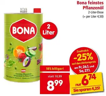 Interspar BONA Feinstes Pflanzenöl 2L Angebot