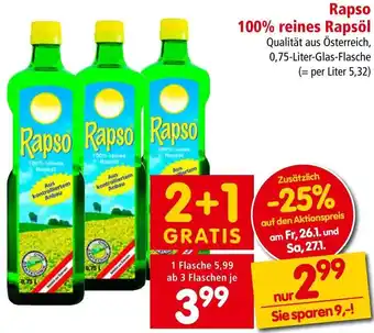 Interspar Rapso 100% reines Rapsöl, 0.75-Liter Angebot