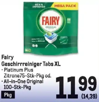 Metro Fairy Geschirrreiniger Tabs XL Angebot