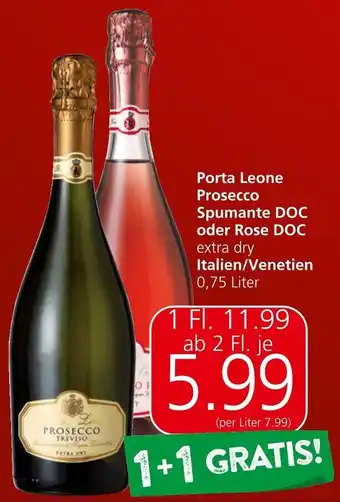 Spar Porta Leone Prosecco Spumante DOC oder Rose DOC 0.75 Liter Angebot