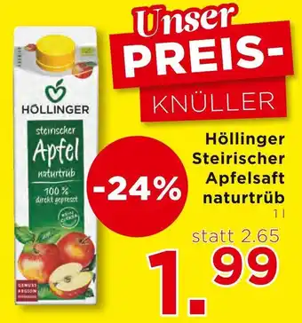 Unimarkt Höllinger Steirischer Apfelsaft naturtrüb 1L Angebot